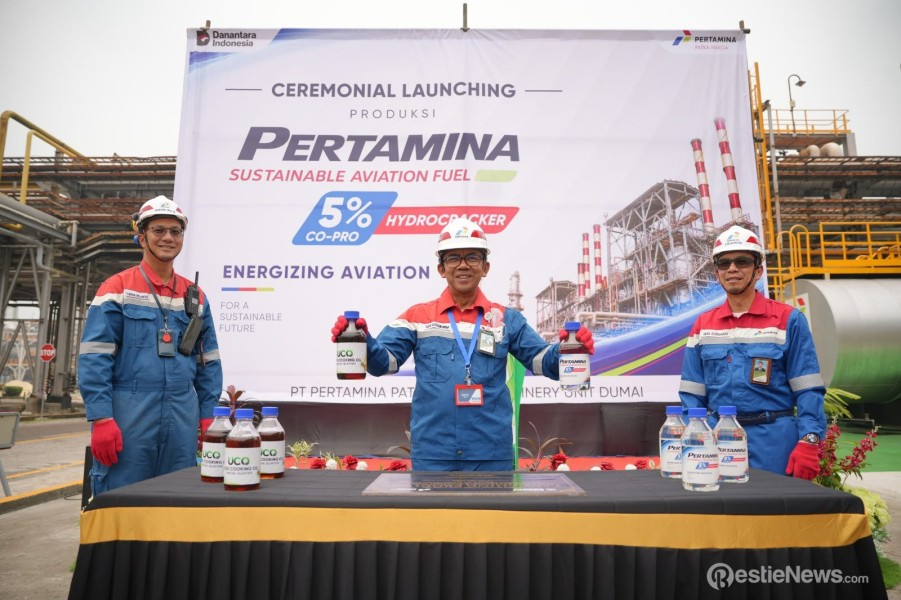 Pertamina Patra Niaga Kilang Dumai Luncurkan Produk SAF dengan 5 Persen Minyak Jelantah,