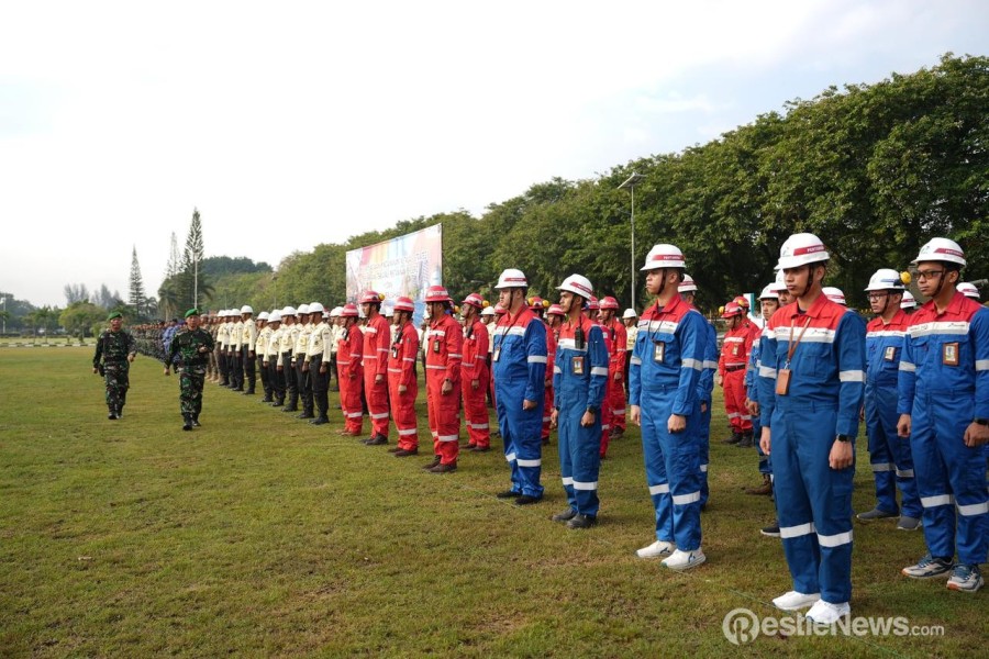 Kilang Pertamina Dumai dan TNI Gelar Apel Siaga